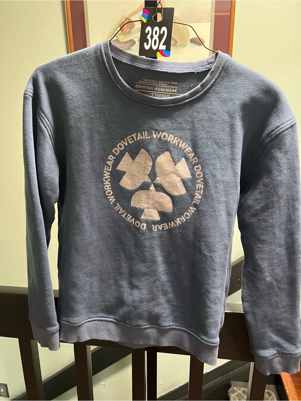 Dovetail Workwear Women's Crewneck Sweatshirt in Faded Blue Small #382
